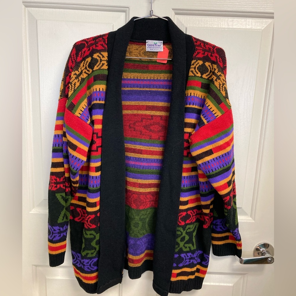 Sweetree Women’s Aztec Print Open Cardigan Size Large